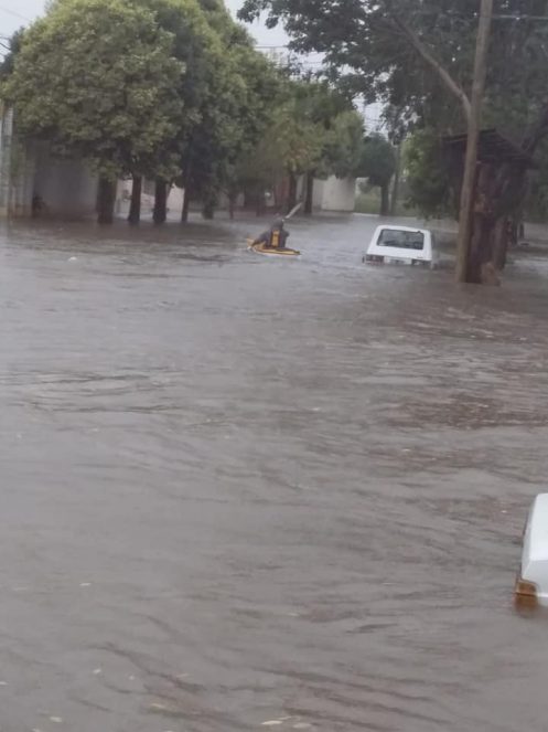 La intensa lluvia inundó nuevamente a Río Tercero